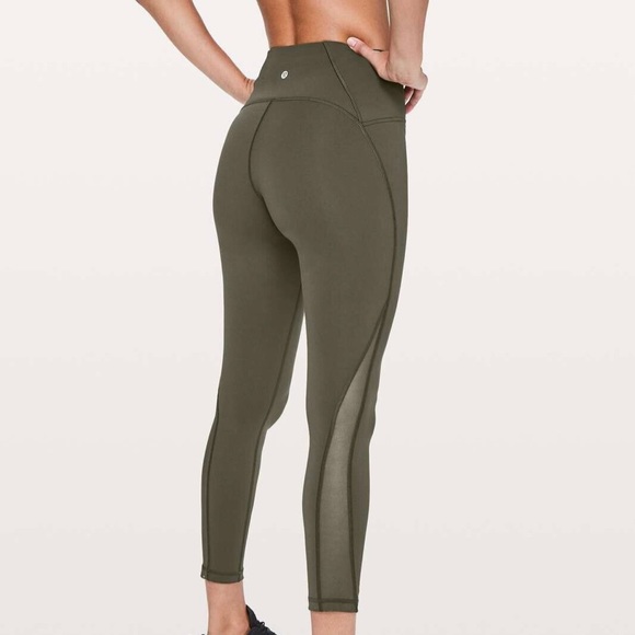 LULULEMON Train Times olive green leggings - Picture 2 of 3